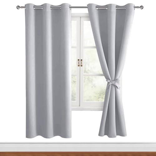 Hiasan Verdunklungsvorhänge Gardinen mit Ösen,Silver grau Blickdicht Vorhänge,2 Stück,117 x 183 cm (Breite x Höhe),weiche Schiebevorhänge für Schlafzimmer,Wohnzimmer usw. von Hiasan