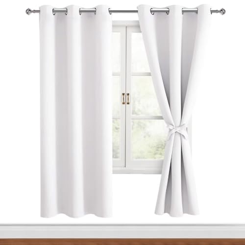 Hiasan Verdunklungsvorhänge Gardinen mit Ösen, Grau Weiß Blickdicht Vorhänge,2 Stück,117 x 183 cm (Breite x Höhe),weiche Schiebevorhänge für Schlafzimmer,Wohnzimmer usw. von Hiasan