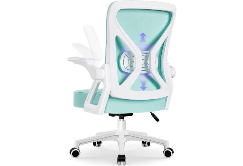 Hiazurm Bürostuhl Bürostuhl,Chefsessel aus Mesh,Ergonomischer Schreibtischstuhl (Verstellbarer Armlehnen, Lendenwirbelstütze,Drehstuhl Wippfunktion,Atmungsaktiv), Verlängerte und Verbreiterte Rückenlehne, Bis 155 kg,Schwarz von Hiazurm