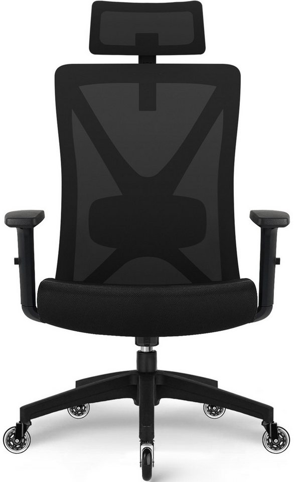 Hiazurm Bürostuhl Bürostuhl Ergonomischer Schreibtischstuhl, Drehstuhl, Verstellbarer Lordosenstütze, Kopfstütze und Armlehne,150kg von Hiazurm