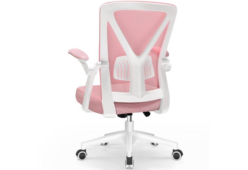 Hiazurm Bürostuhl Bürostuhl mit Verstellbaren Armlehnen, Ergonomischer Schreibtischstuhl mit Netzbespannung,360° Drehstuhl,rose von Hiazurm