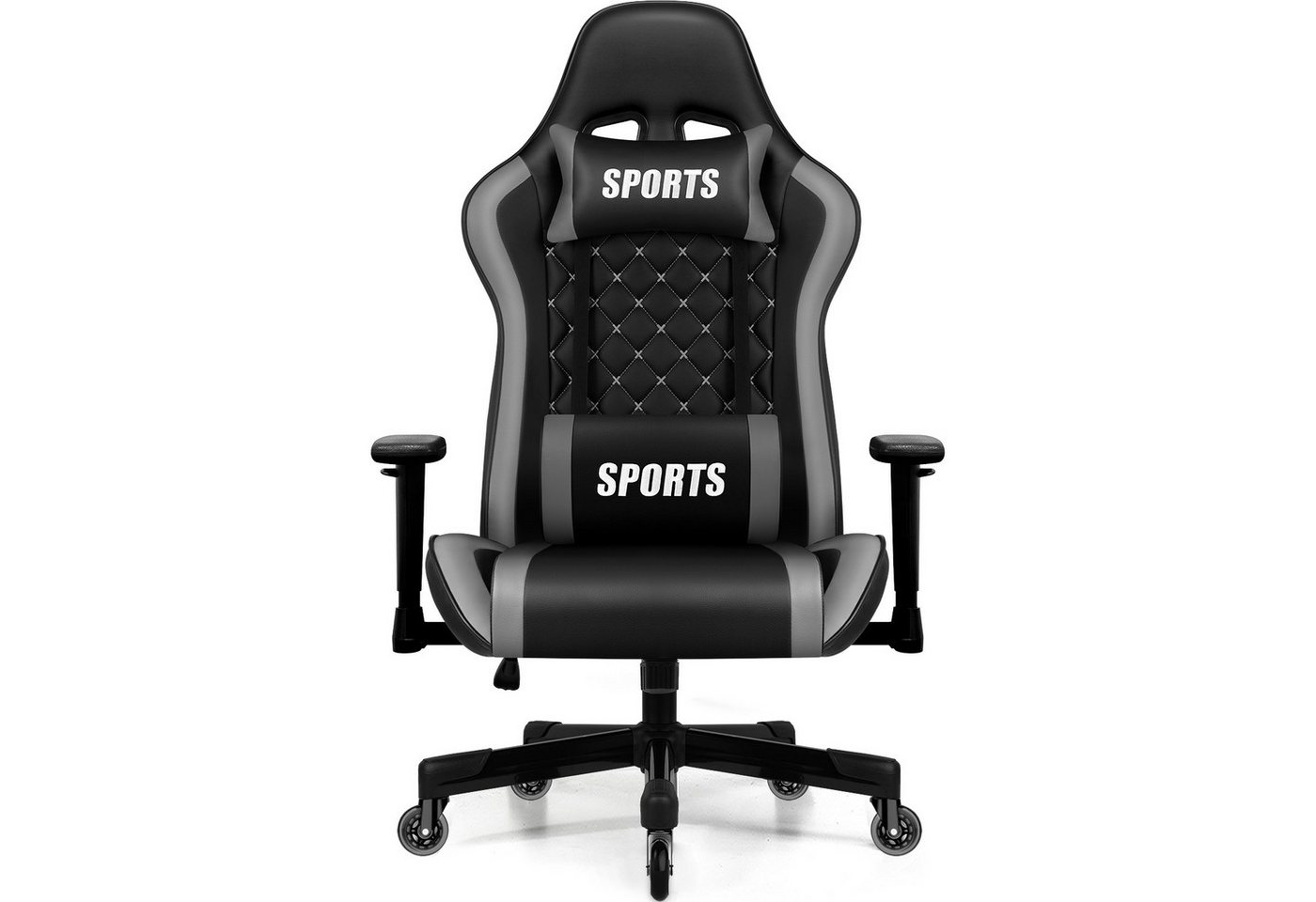 Hiazurm Gaming-Stuhl Gaming Stuhl, Bürostuhl Ergonomisch Wippfunktion bis zu 170° (Gaming Chair Gepolstert mit Verstellbare Lendenkissen, Kopfkissen und Armlehnen), Gamer Stuhl 150kg Belastbarkeit von Hiazurm