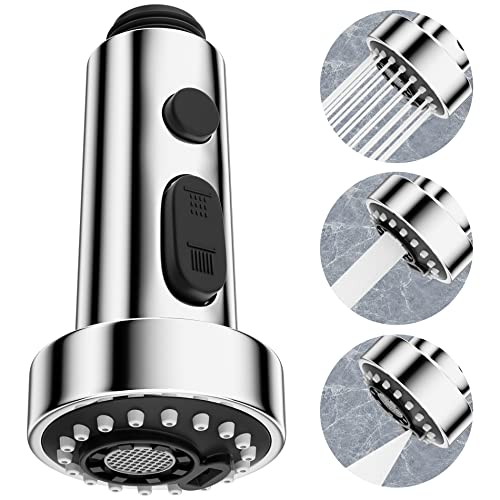 Hibbent 3 Modi Wasserhahn Aufsatz Pull out Brausekopf Küchenarmatur Geschirrbrause Handbrause Wassersparer für Wasserhahn, G1/2, Chrom Hibbent 3 Modi Wasserhahn Aufsatz Pull out Brausekopf Küchenarmatur Geschirrbrause Handbrause Wassersparer für Wasserhahn, G1/2, Chrom von Hibbent