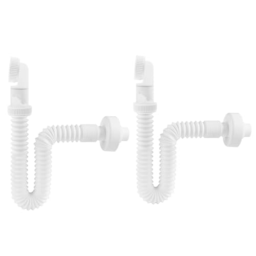 Hibbent 2 PCS 1 1/4 Zoll Siphon, Raumsparsiphon für das Badezimmer, 360° Einstellbarer Siphon Waschbecken, Abflussrohr mit Geruchsverschluss, Weiß Hibbent 2 PCS 1 1/4 Zoll Siphon, Raumsparsiphon für das Badezimmer, 360° Einstellbarer Siphon Waschbecken, Abflussrohr mit Geruchsverschluss, Weiß von Hibbent