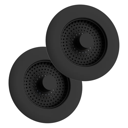 Hibbent 2 Satz Küchenspülbecken Stopfen, Küchenspülbecken Sieb und Stopfen Combo, alle Metall Stopfen und Sieb, Anti-Clogging,und verhindern Gerüche-Spülen Tiefe > 22mm-Schwarz von Hibbent