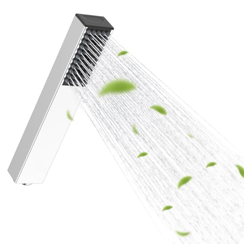 Hibbent 4-fach Edelstahl-Handbrause mit verstopfungsgeschützten Düsen, Hoher Druck, Robust, 4 Sprühmodi (Wassersparend/Kraft-Nebel/Regen/Kraftstrahl), einfache Montage, Chrom, G1/2 von Hibbent