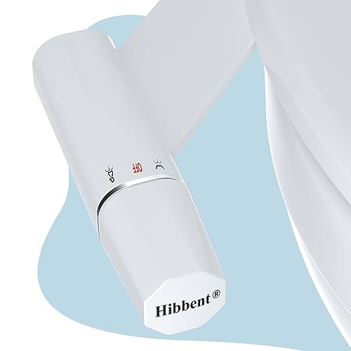 Hibbent Bidet Aufsatz mit Süßwasser – Slim Nicht Elektrisch Bidet Einsatz Für Toilette mit,Doppel Düsen Bidet Toilettenaufsatz,Spart Papier,Einfache Kontrolle WC-Aufsatz,Po-Dusche,Weiß von Hibbent