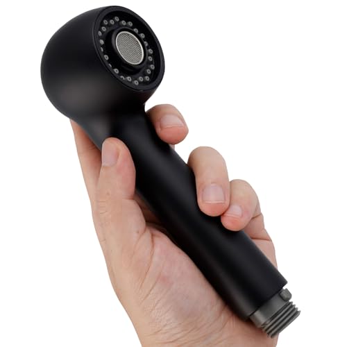 Hibbent Brausekopf Küchenarmatur,Geschirrbrause Ersatzkopf 2 Strahlarten (Strahl und Brause), Badezimmer Wasserhahn Kopf Ersatzteil Küchenarmatur Sprühkopf Küchenarmatur Sprühauslauf, Matt Schwarz von Hibbent