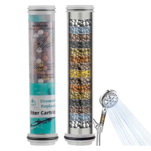 Hibbent Ersatz-Duschfilter, 20-stufiger Duschkopffilter für hartes Wasser, Wasserenthärter-Filter für Hibbent 10-Sprüh-Handbrause, 2 Stück von Hibbent