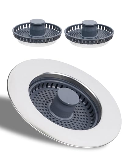 Hibbent Küchen Spülbecken Stöpsel,Edelstahl-Shell mit 2 Schmutzfängern,Lebensmittelreste Herausfiltern, universeller Spülensieb und Geruchsverhinderung -Tiefe der Spüle>28mm Hibbent Küchen Spülbecken Stöpsel,Edelstahl-Shell mit 2 Schmutzfängern,Lebensmittelreste Herausfiltern, universeller Spülensieb und Geruchsverhinderung -Tiefe der Spüle>28mm von Hibbent