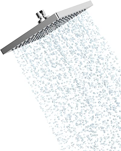Hibbent Regenbrause Duschkopf(250 * 250MM),Edelstahl Regenduschkopf,Eckig Einbauduschköpfe,Sparduschkopf regendusche, Schwenkbarer Strahlwinkel, üppiges Duscherlebnis, Einfache Installation, Chrom von Hibbent