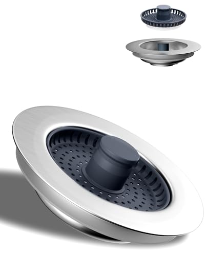 Hibbent Spülbecken Stöpsel, Verbessert 3 in 1 Küche Abflusssieb, Edelstahl, Anti-Clogging, und verhindern, DASS Gerüche-Spülen Tiefe > 28mm von Hibbent