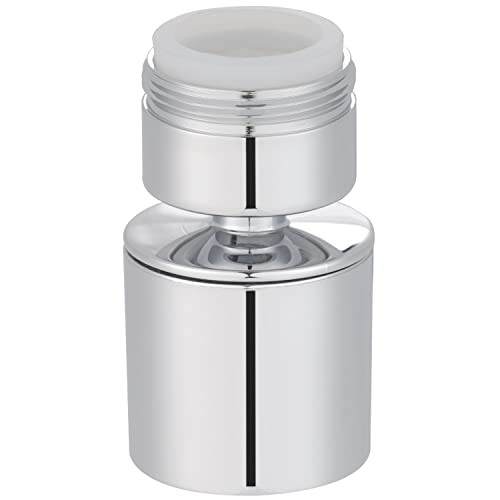 Hibbent Wasserhahn-Luftsprudler, 360-Grad-drehbarer Schwenkkopf, Wassersparender Siebstrahlregler, geeignet für Küche/Bad, zwei unterschiedliche Wasserdruchflüsse, 24mm Außengewinde (M24)-chrome von Hibbent