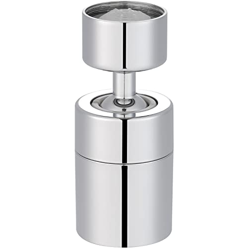 Hibbent doppelfuntionaler Wasserhahn-Luftsprudler für Küche und Bad, Mischdüse 2-Strahlen, belüfteter Strahl und Brausestrahl, 80 °großer Drehwinkel drehbare Schwenkbrause, 22mm Innengewinde (FM22) von Hibbent