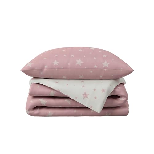 Hibboux 100x135 Star Baby Duvet Cover Set - Rose von Hibboux