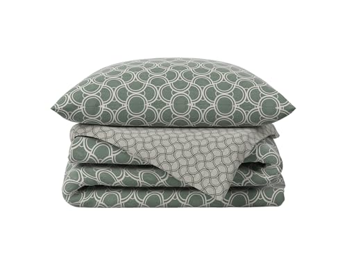 Hibboux 100x135 Waves Baby Duvet Cover Set - Olive von Hibboux