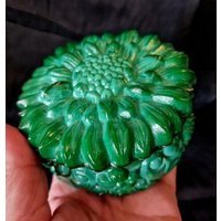 Malachitglas Schmuckschatulle Smaragdgrünes Glas Vintage Grünes Tschechoslowakei Antike von HibiscusSK