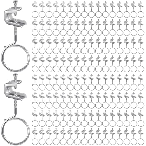 Hicarer 200 Set 1/4 Zoll x 20 Beam Clamp Stahl Kleine C Klemmen mit Schrauben Metall Maschinengewinde Zaumzeug Ringe Kabelring Aufhänger für Rohr, kann 34 kg standhalten (5,1 cm Zaumzeugringe) von Hicarer
