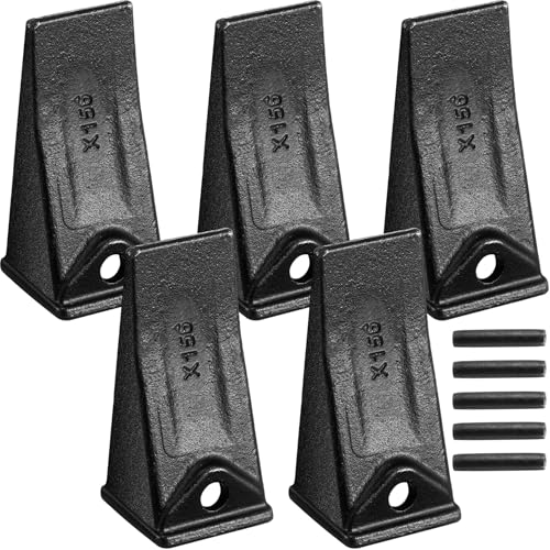 Hicarer 5 Set X156 Baggerschaufelzähne mit 156LPN Pins, Mini-Bagger Kompaktlader-Zubehör von Hicarer