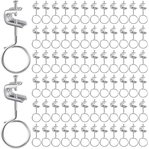 Hicarer 50 Set 1/4 Zoll x 20 Trägerklemme Stahl Kleine C Klemmen mit Schrauben Metall Maschinengewinde Zaumzeug Ringe Kabelring Aufhänger für Rohre, kann 34 kg standhalten (5,1 cm Zaumzeugringe) von Hicarer