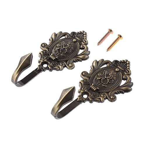 Hicello 2Pcs Bronze Rose Muster Geschnitzt Vintage Drapierung Fenster Vorhang Tiebacks Haken Holdbacks mit Schrauben Hicello 2Pcs Bronze Rose Muster Geschnitzt Vintage Drapierung Fenster Vorhang Tiebacks Haken Holdbacks mit Schrauben von Hicello