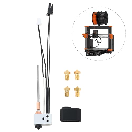 Hicello Hotend für Prusa I3 MK4/XL, 24V 40W Druckkopf Kit mit Thermistor, Heizpatrone, Heizblock, 0.2/0.4/0.6mm Düse und Silikonabdeckung von Hicello