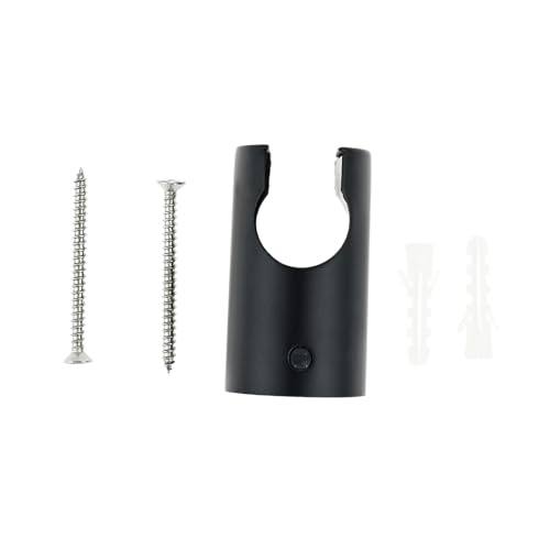 Hicello Wandmontierter schwarzer Duschkopfhalter | Duschkopfhalterung mit Schrauben | Edelstahlhalterung für G 1/2 Zoll Kopfhalter von Hicello