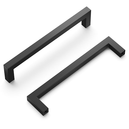 Hickory Hardware Basics Collection Modern Pull 14,7 cm Mitte zu Mitte, mattschwarzes Finish, 10 Stück von Hickory Hardware