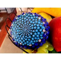 Blaubeere Design Dot Kunstwerk Muster Küchendekoration, Stein Malerei Blau Und Schwarz, Sommer Obst Hof Kunst Gartenzubehör von HickoryDickoryDots