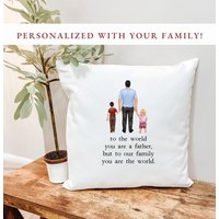 Personalisierter Papa Mit Kindern Portrait Kissen Personalisiertes Vatertagsgeschenk von HickoryPointFarm