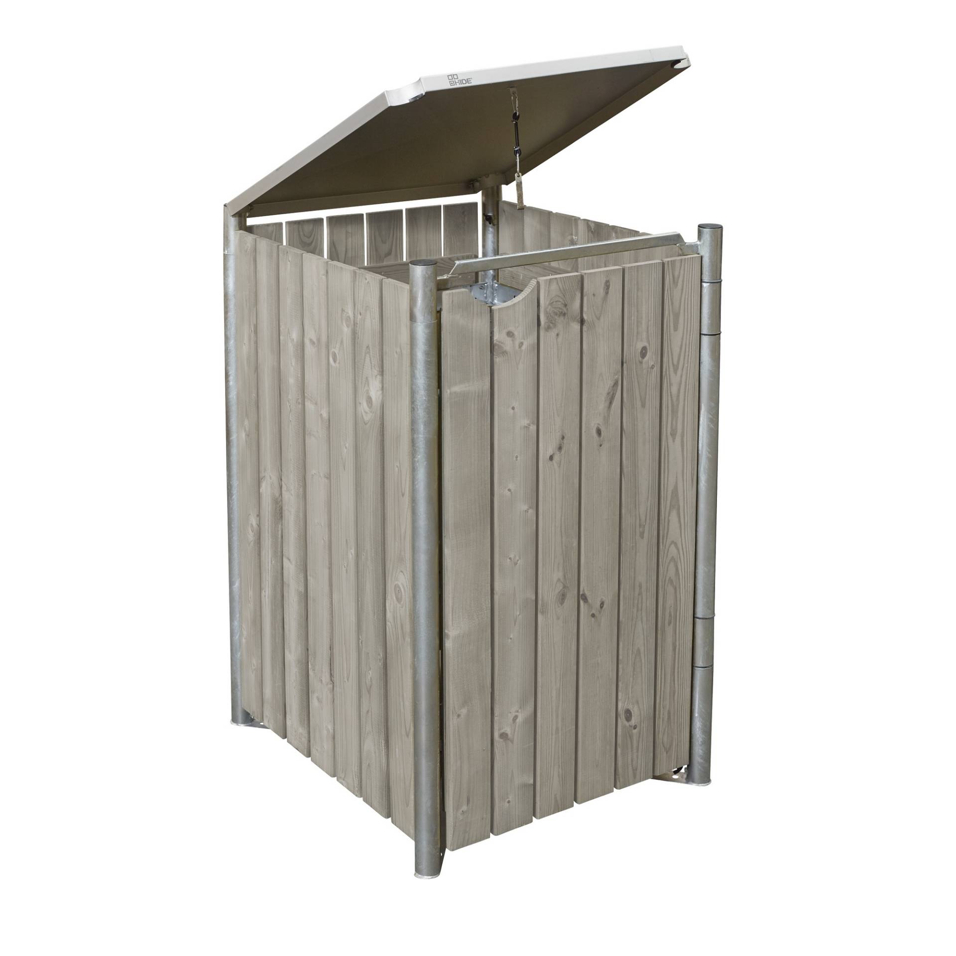 Hide Mülltonnenbox naturfarben/grau Metall 81 x 70 x 115 cm von Hide