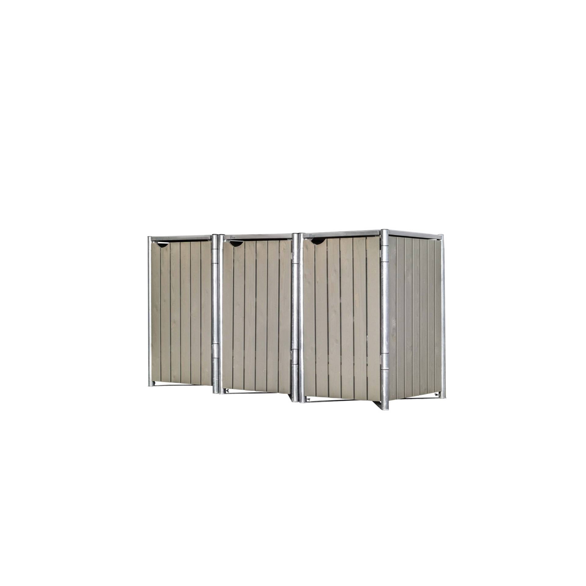 Hide Mülltonnenbox naturfarben grau Metall 81 x 209 x 115 cm von Hide