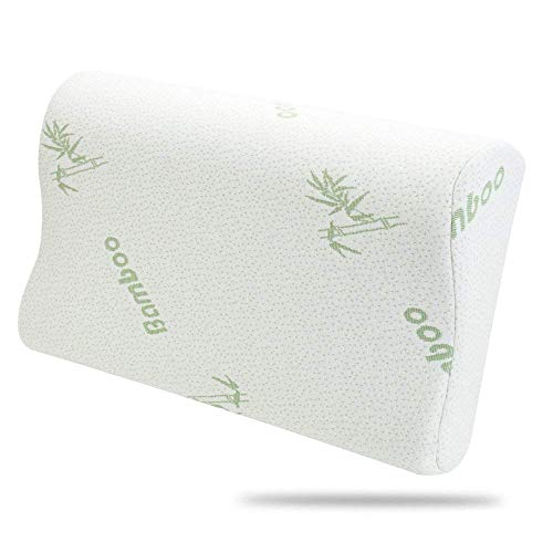 Hidetex Bambus-Kissen - Kontur-Schlaf-Memory-Foam-Kissen Orthopädisch Anti-Schnarchen für erstklassige weiche unterstützende Bequeme waschbare Memory-Foam-Schlafkissen 50×30cm von Hidetex
