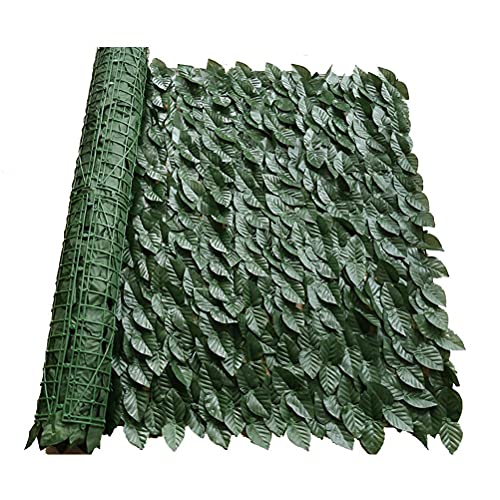 Hidyliu 1 Rolle Künstliche Hecke, Künstlicher Efeu Sichtschutz Zaun, Grün Gartensichtschutz, Dekorative Zäune, UV-Schutz, für Outdoor, Garten, Terrasse und Hinterhof(Dunkelgrünes Blatt, 0.5x3 Meter) von Hidyliu