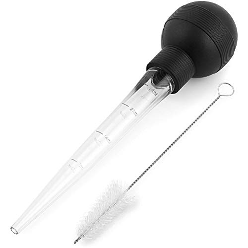 Hidyliu Puten-Baster mit Bürste, Einschließlich Marinade-Injektionsnadel und Bürste eine Einfache Reinigung, Putenöl-Tropfer, Lebensmittelechter Spritzen-Baster Zum Backen und von Hidyliu