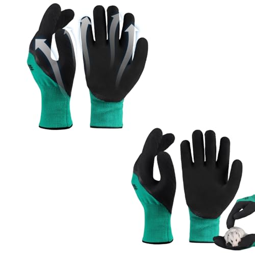 2 Paar Bissfeste Handschuhe Für Den Umgang Mit Tieren, Anti-Biss Arbeitshandschuhe, Dornenfeste Gartenhandschuhe, Schutzhandschuhe Schnittfest Für Katze, Hund, Schlange, Nager, Papageis, Hamster von Hiemible