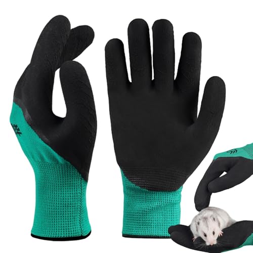 Bissfeste Handschuhe Für Den Umgang Mit Tieren, Anti-Biss Arbeitshandschuhe, Dornenfeste Gartenhandschuhe, Schutzhandschuhe Schnittfest Für Katze, Hund, Schlange, Nager, Papageis, Hamster von Hiemible