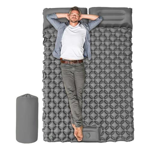 Hiemible Aufblasbares Luftbett Für Camping, wasserdichte 2-Personen Luftmatratze für Camping, Tragbare Schlafmatte Für Zelte Reisen Angeln Wandern Klettern Spaziergänge Picknick von Hiemible