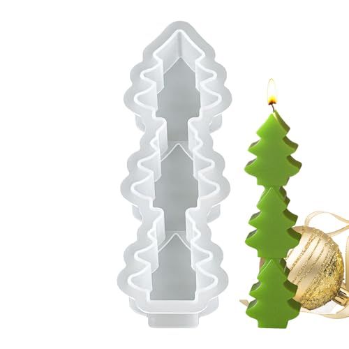 Hiemible Christmas Harz Formen - 3-Fach Kerzenformen Silikon,Bastelbedarf Für Schokolade Plätzchen Süßigkeiten Backen Ton Seife Epoxy Gips Party Deko Weihnachtsschmuck von Hiemible