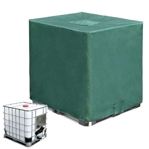 Hiemible Fassabdeckung - Wassertank Behälter Abdeckplane - 1000 Liter Wasserdichter Schutz Sonnenschutz Für Bei Starkem Wind Terrasse Garten Rasen Outdoor von Hiemible