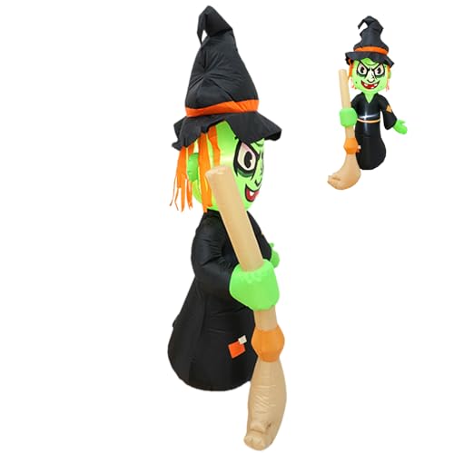 Hiemible Halloween-Dekoration Outdoor Luftfigur - 1,55m Aufblasbare Hexe Spukhaus Deko Mit Integrierter LED-Beleuchtung - Aufblasbare Gruselhexe Für Haus Garten Party Rasen | Innen Und Außen Hiemible Halloween-Dekoration Outdoor Luftfigur - 1,55m Aufblasbare Hexe Spukhaus Deko Mit Integrierter LED-Beleuchtung - Aufblasbare Gruselhexe Für Haus Garten Party Rasen | Innen Und Außen von Hiemible