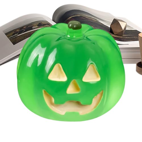 Hiemible Halloween Kürbis - Leuchtende Kürbis Dekoration | Miniatur Deko Aus Resin Für Halloween Party Garten Tisch Innendekoration Haus Schreibtisch von Hiemible
