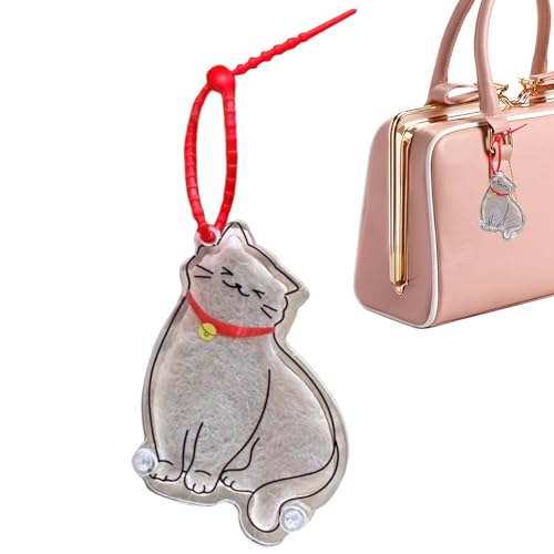 Hiemible Haustier Haar Andenken - Katzenhaar Sammler Andenken,Akril Dekoration Niedliches Souvenir für Damen Herren Jugendliche Rucksack Schulranzen Handtasche Haustier von Hiemible