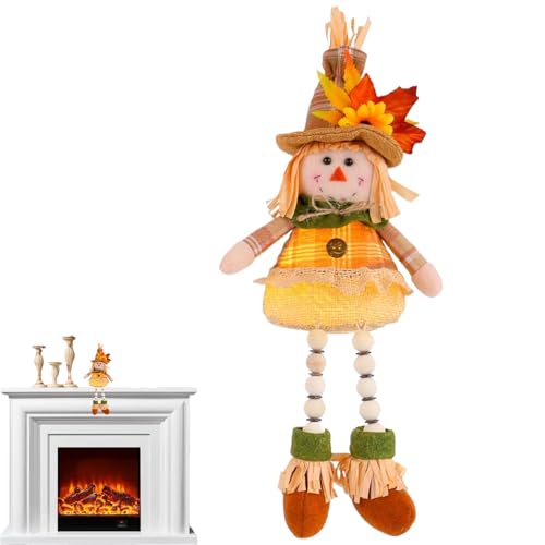 Hiemible Herbst Vogelscheuche Deko Indoor - 38 cm Beleuchtete Feiertagsdekoration - Deko Figur für Jahreszeit Herbst Wohnaccessoire für Schrank Tisch Nachttisch - Nachttisch Schrank BücherSchminktisch Hiemible Herbst Vogelscheuche Deko Indoor - 38 cm Beleuchtete Feiertagsdekoration - Deko Figur für Jahreszeit Herbst Wohnaccessoire für Schrank Tisch Nachttisch - Nachttisch Schrank BücherSchminktisch von Hiemible