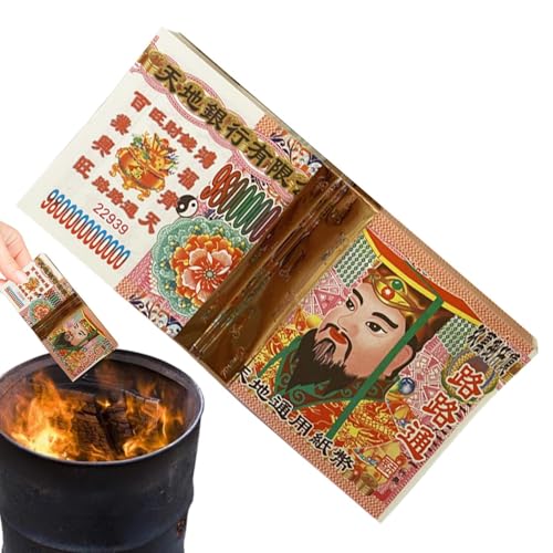 Hiemible Joss Papiergeld - Ritual Ahnen Geld,Set Mit 100 Segens Blättern Für Ahnenkult Tempel Beerdigung Grabbesuch Traditionelle Kultur von Hiemible