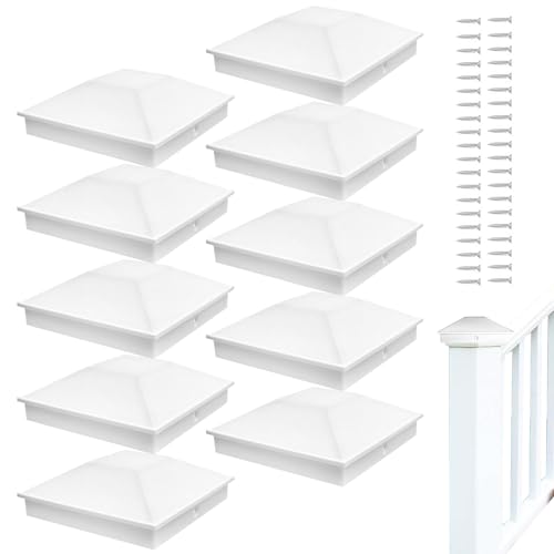 Hiemible Pfähle Abdeckungen 10x10 cm,10x10 cm Deckpfosten Abdeckkappen - UV-beständige weiße 10 Stück Schutz für Außenbereich Terrasse Garten Steg Hiemible Pfähle Abdeckungen 10x10 cm,10x10 cm Deckpfosten Abdeckkappen - UV-beständige weiße 10 Stück Schutz für Außenbereich Terrasse Garten Steg von Hiemible