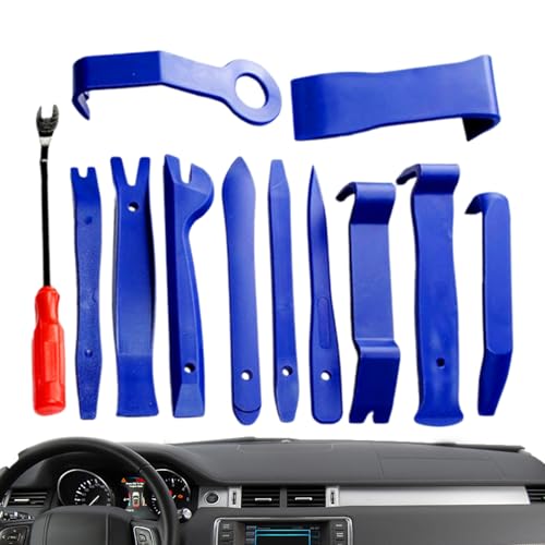 Hiemible Stereo Removal Tool, 12-teiliges Kit zum Entfernen von Autotürverkleidungen, Clip-Entferner Zangen Set Navigationsschlüssel Antirutsch Ergonomisch für Fahrzeug SUV Türverkleidung von Hiemible