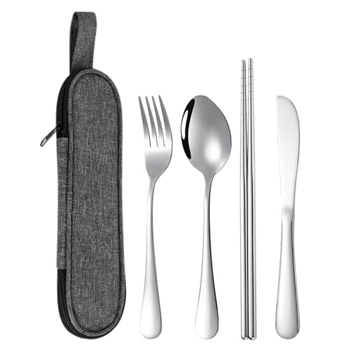 Hiemible Tragbares Besteckset - Edelstahl Geschirr Set | Edelstahl Besteck für Küche Reisen Outdoor Picknick Arbeitsplatz Schule College Rucksacktour Hiemible Tragbares Besteckset - Edelstahl Geschirr Set | Edelstahl Besteck für Küche Reisen Outdoor Picknick Arbeitsplatz Schule College Rucksacktour von Hiemible
