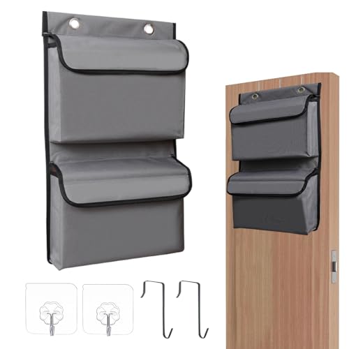 Hiemible Türorganizer | Tür-Organizer und Aufbewahrung - Wasserdichtes Vertikales Wandmontiertes Hängeregal mit Haken und Spender für Eingangsbereich Waschküche Speisekammer Kleiderschrank von Hiemible