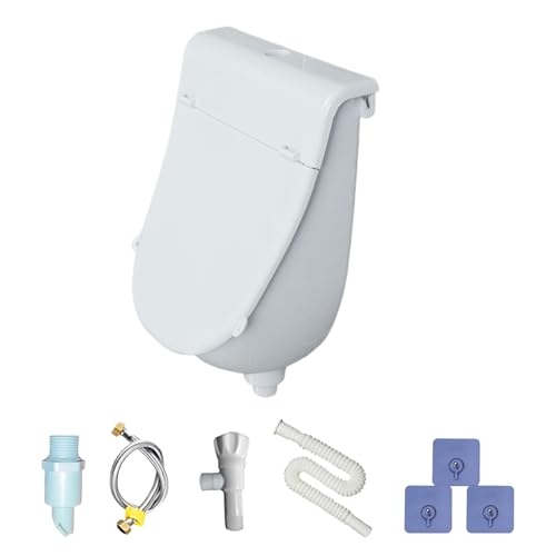 Hiemible Wandmontiertes Urinal | Wandmontierter Urinableiter für Männer - Spülung Überlaufsicher Urinal Mit Deckel Für Männer Badezimmer WC Außenbereich Camping von Hiemible